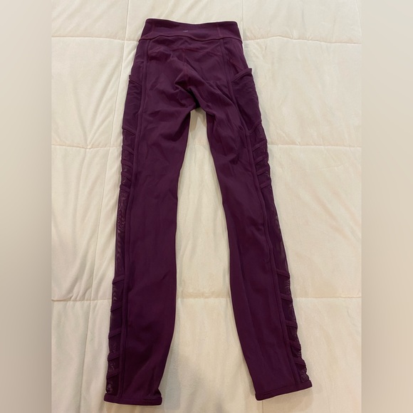 Eggplant purple mesh lulu lemon size 2 leggings - Picture 2 of 4